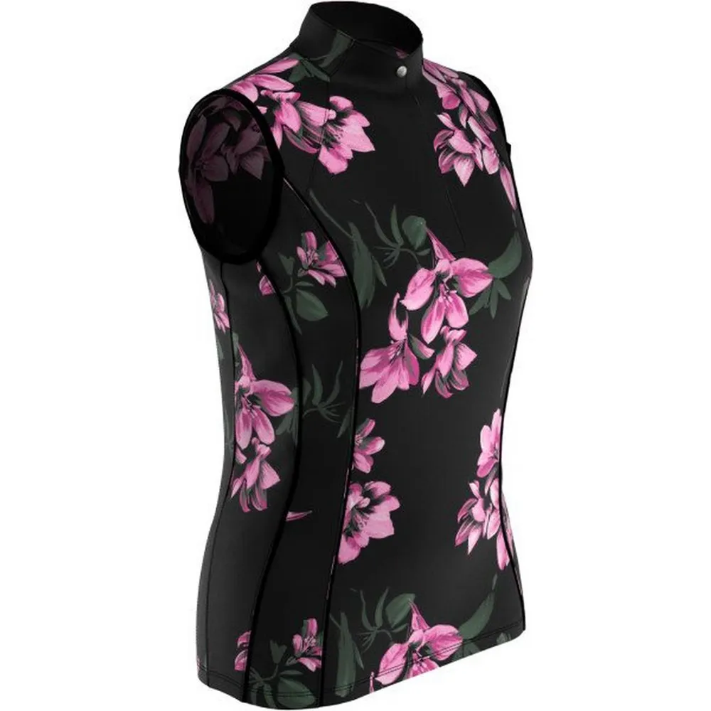 Women's Floral Print Sleeveless Polo