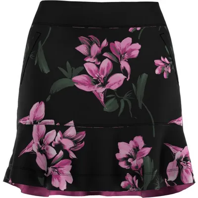 Women's Floral Print Ruffle 18 Inch Skort