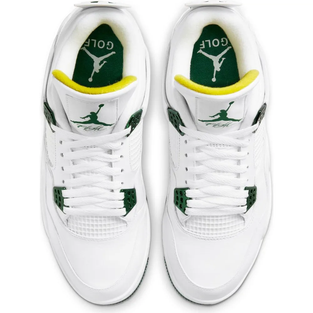 Nike Air Jordan 4 G NRG Spiked Golf Shoe -White/Yellow/Green