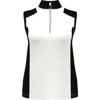 Women's Colourblock Zip Sleeveless Polo