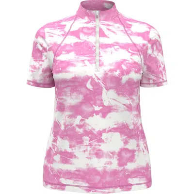 Women's Tie Dye Print Short Sleeve Polo