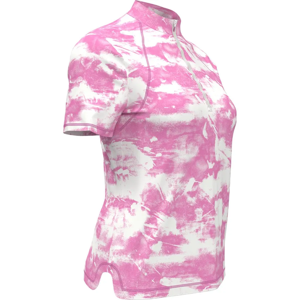 Women's Tie Dye Print Short Sleeve Polo