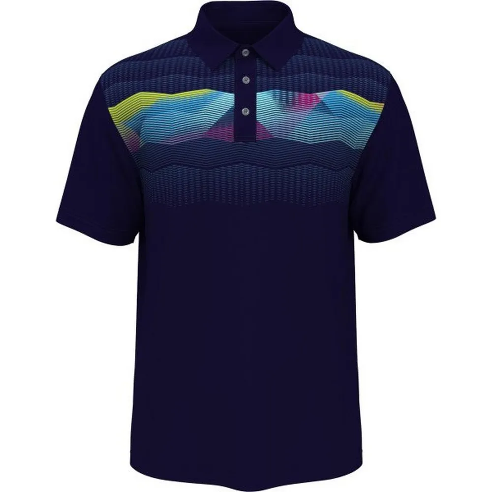 Men's Ombre Geo Print Short Sleeve Polo