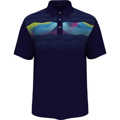 Men's Ombre Geo Print Short Sleeve Polo