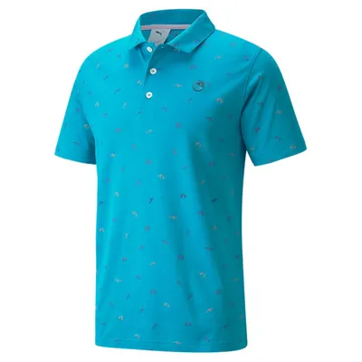 Men's AP Dancing Umbrellas Short Sleeve Polo