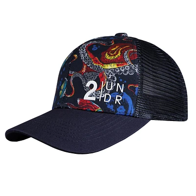 Men's Mesh Print Snapback Cap - Squid Row
