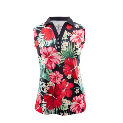 Women's Fiore Print Sleeveless Polo