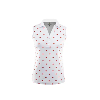 Women's Oh Canada Print Sleeveless Polo