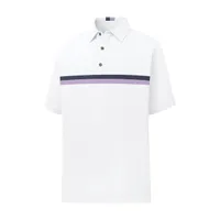 Men's Double Chest Band Pique Short Sleeve Polo