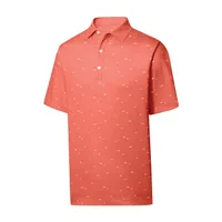 Men's School of Fish Print Lisle Short Sleeve Polo