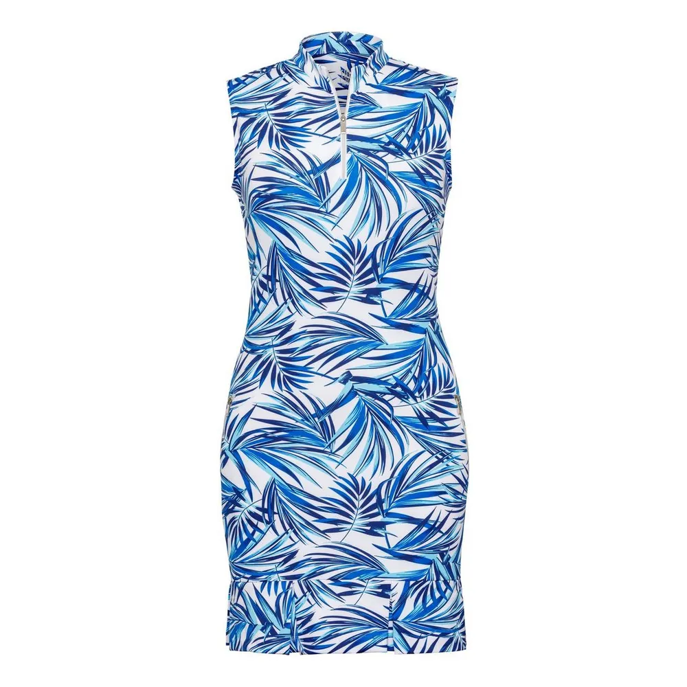 Women's Coconut Palms Printed Sleeveless Dress