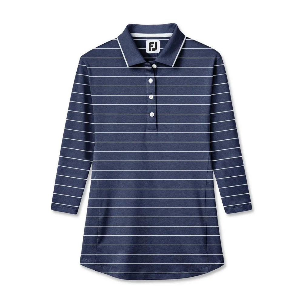 Women's 3/4 Sleeve Pinstripe Polo