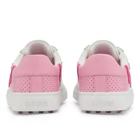 Women's Two Tone Perf Disruptor Spikeless Golf Shoe- White/Pink