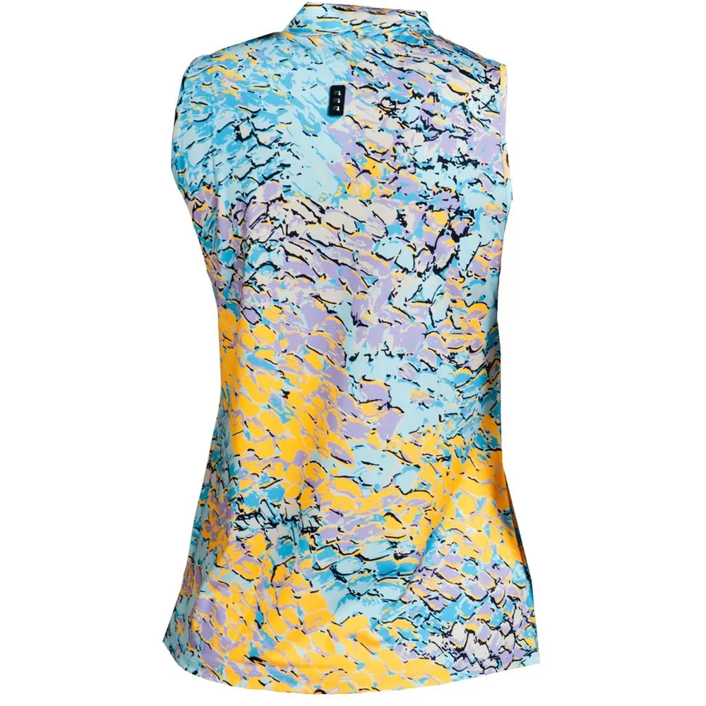 Women's Kiku Printed Sleeveless Polo