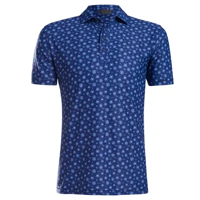 Men's Sketch Printed Short Sleeve Polo