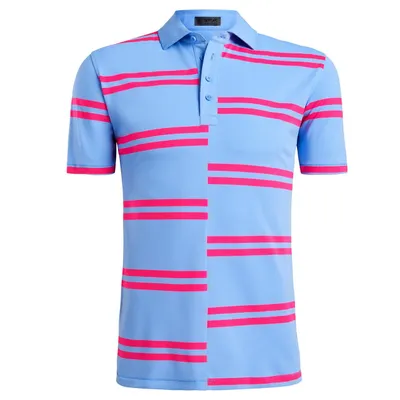 Men's Offset Stripe Short Sleeve Polo