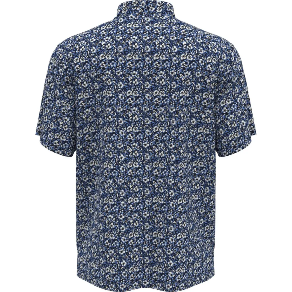 Men's Vacation Floral Print Short Sleeve Polo