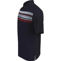 Men's Blocked Stripe Short Sleeve Polo