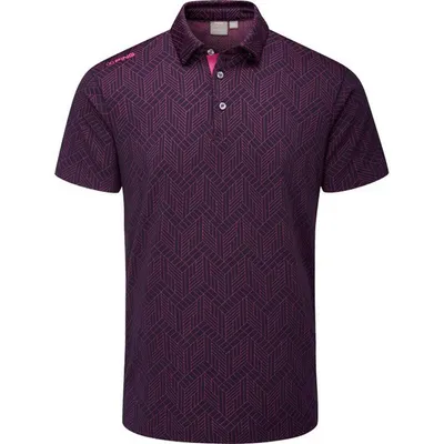 Men's Cubic Jacquard Short Sleeve Polo