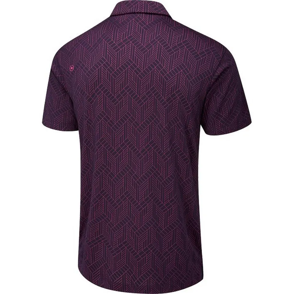 Men's Cubic Jacquard Short Sleeve Polo