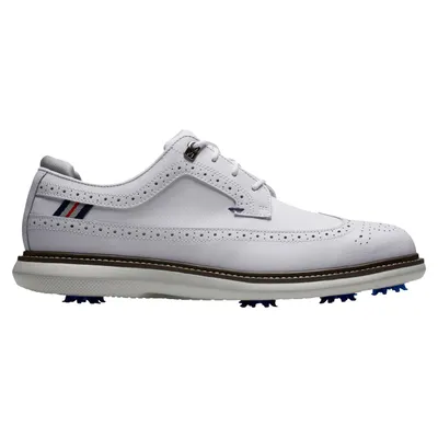 Men's Traditions Wing Tip Spiked Golf Shoe - White