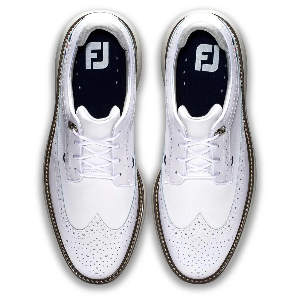 Men's Traditions Wing Tip Spiked Golf Shoe - White