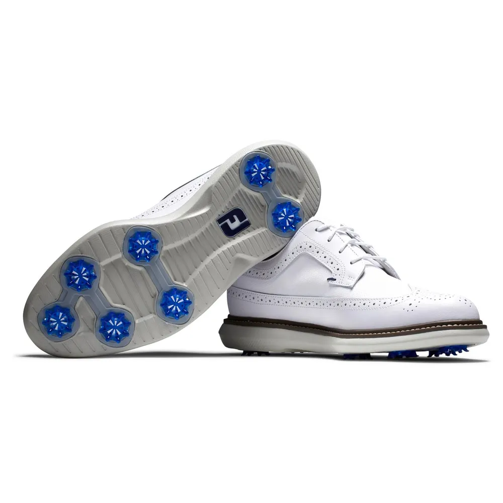 Men's Traditions Wing Tip Spiked Golf Shoe - White