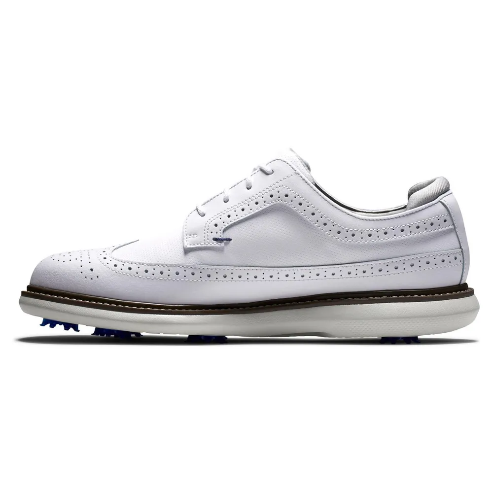 Men's Traditions Wing Tip Spiked Golf Shoe - White