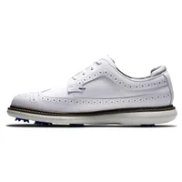 Men's Traditions Wing Tip Spiked Golf Shoe - White