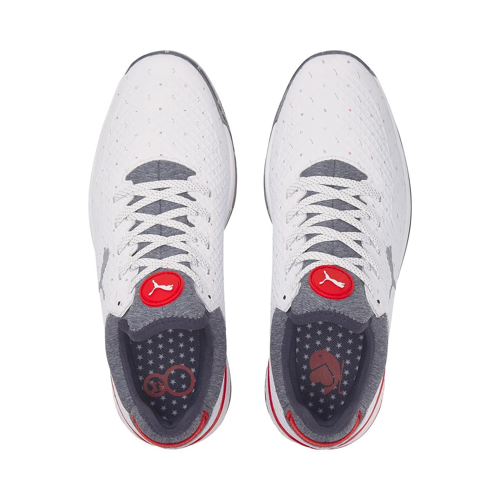 Limited Edition - Men's PROADAPT Alphacat Love Golf/H8 Spikeless Golf Shoe- White/Grey/Red