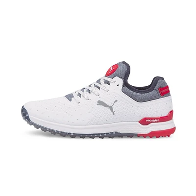Limited Edition - Men's PROADAPT Alphacat Love Golf/H8 Spikeless Golf Shoe- White/Grey/Red