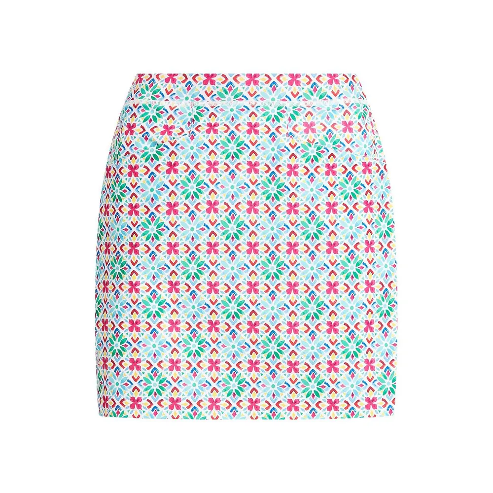 Women's Pleated Aim 17 Inch Tile Print Skort