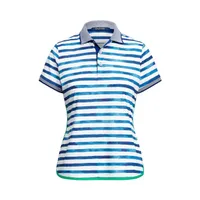 Women's Stripe Shirt Tail Short Sleeve Polo