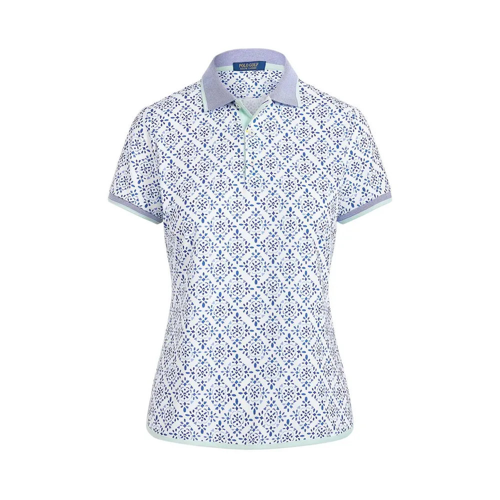 Women's Printed Tile Short Sleeve Polo