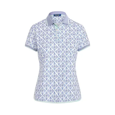 Women's Printed Tile Short Sleeve Polo