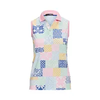 Women's Geo Patch Printed Sleeveless Polo