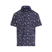 Men's Pima Print Short Sleeve Polo