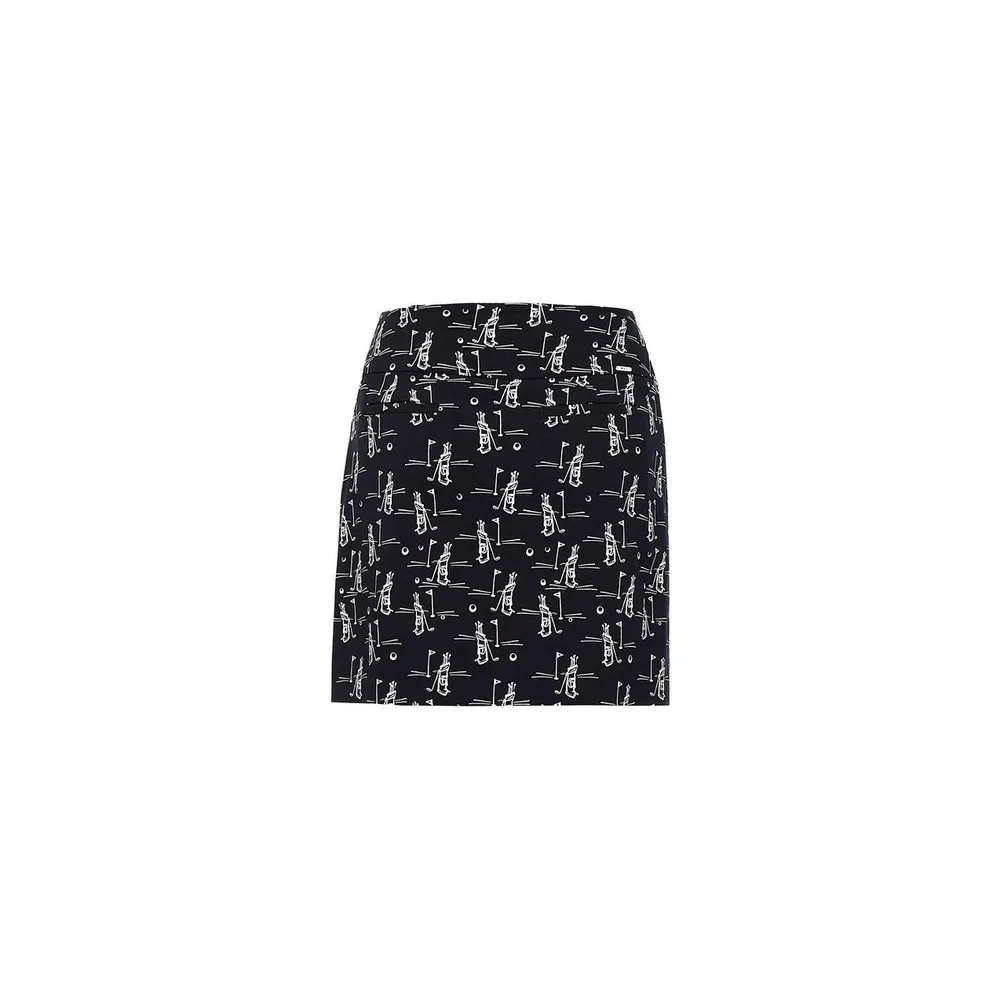 Women's Golfy Print 18 Inch Skort