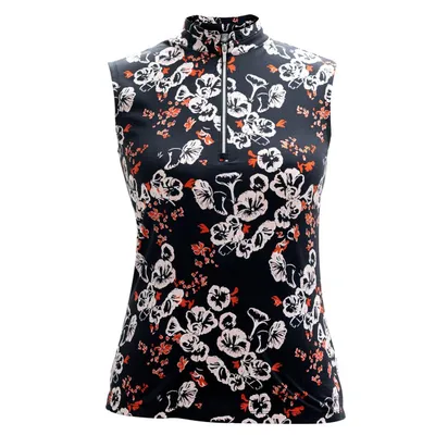 Women's LivCool Luz Printed Mock Sleeveless Top