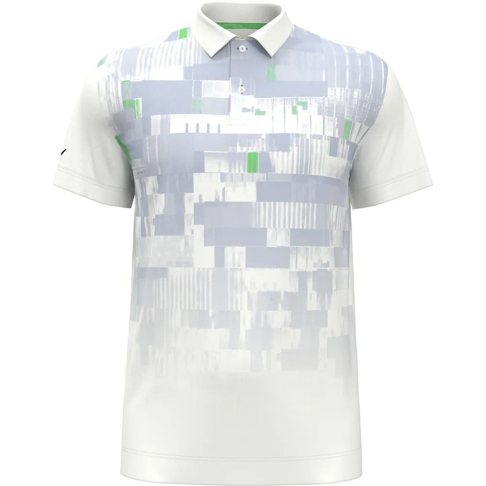 Men's Multi-Colour Glitched Print Short Sleeve Polo