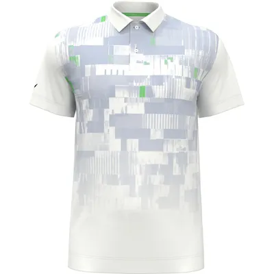 Men's Multi-Colour Glitched Print Short Sleeve Polo