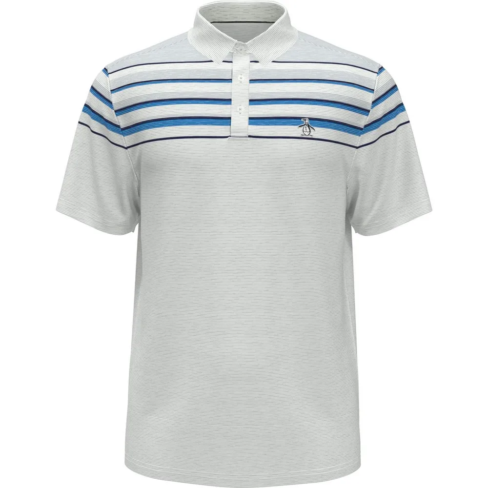 Men's Slub Colour Block Short Sleeve Polo