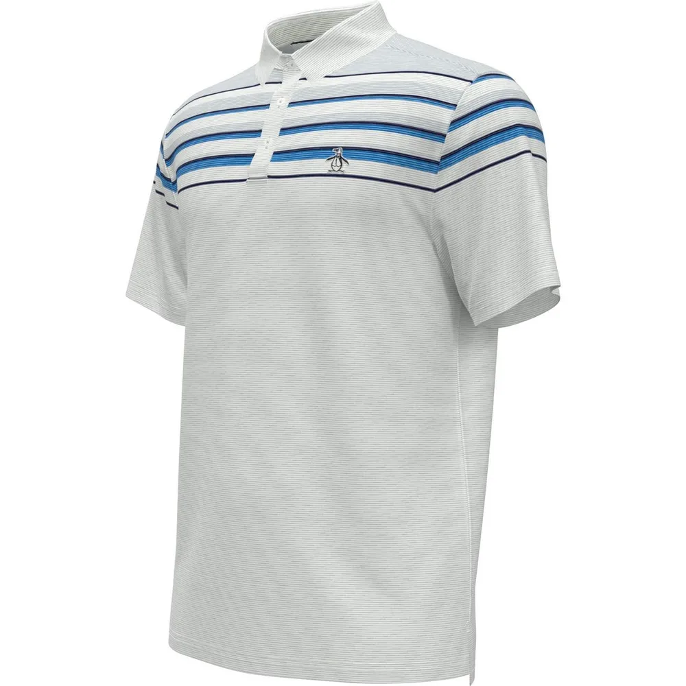 Men's Slub Colour Block Short Sleeve Polo