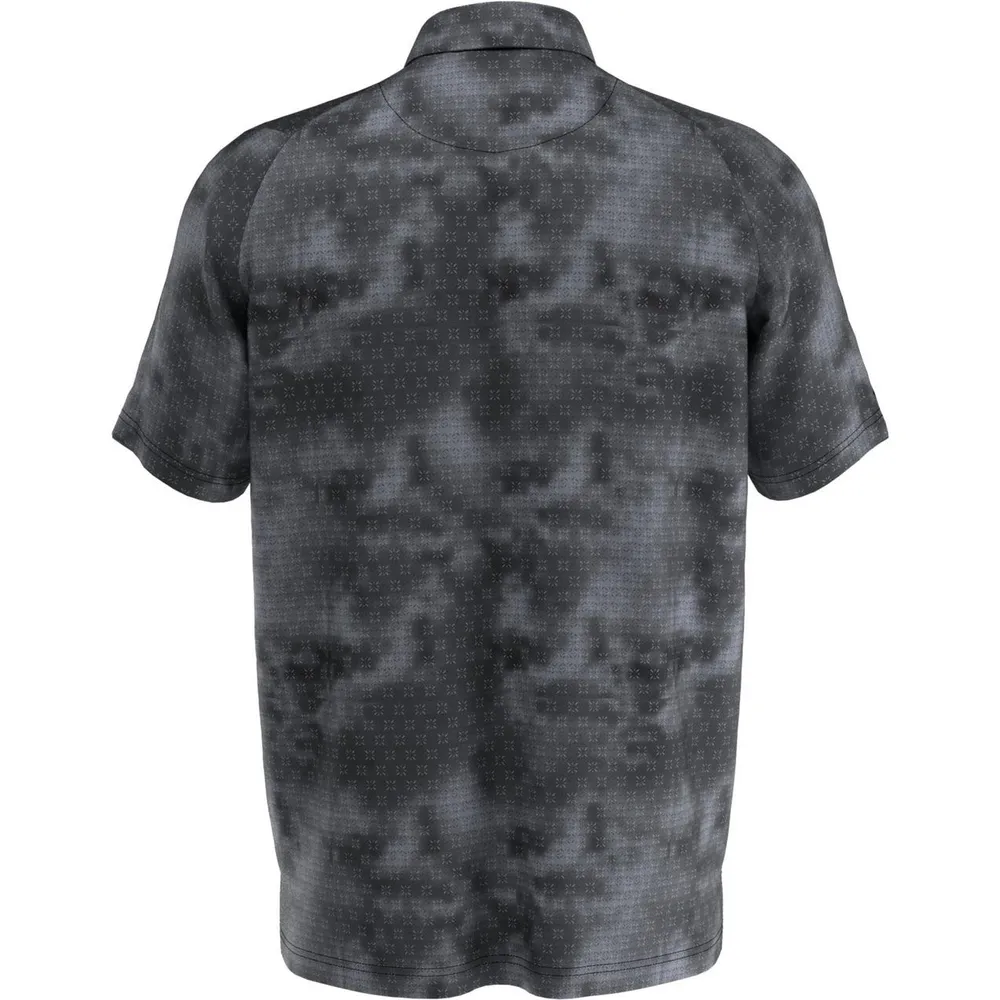 Men's Tie Dye Foulard Print Short Sleeve Polo