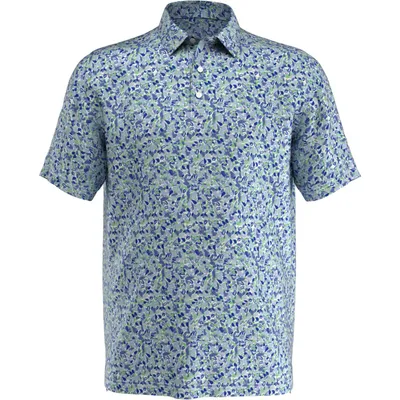 Men's Filtered Floral Print Short Sleeve Polo