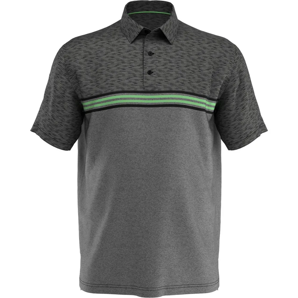 Men's Ventilated Jaspe Engineered Stripe Short Sleeve Polo