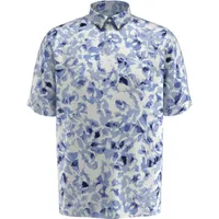 Men's Tie Dye Leaf Print Short Sleeve Polo