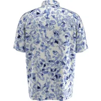 Men's Tie Dye Leaf Print Short Sleeve Polo