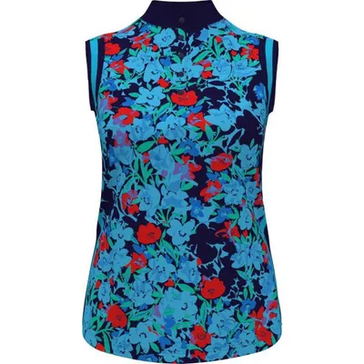 Women's Floral Print Sleeveless Polo