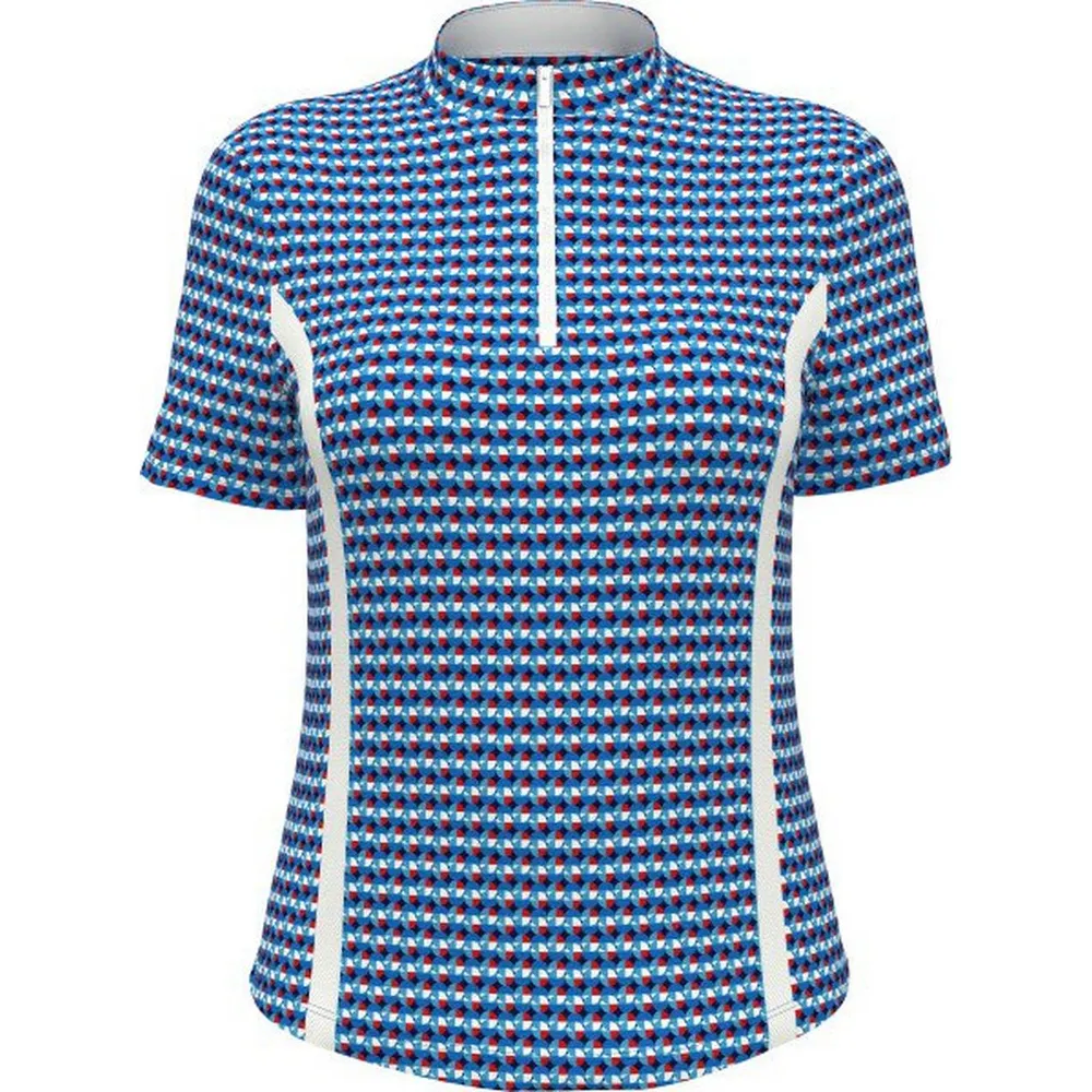 Women's Geo Print Short Sleeve Polo